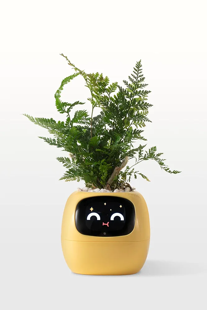 Smart pet Planter Robot Guidance on Plant Care with Emojis, Adorable Plant Companion with Rich Gesture Interaction, Neat Desk Setup Gift 